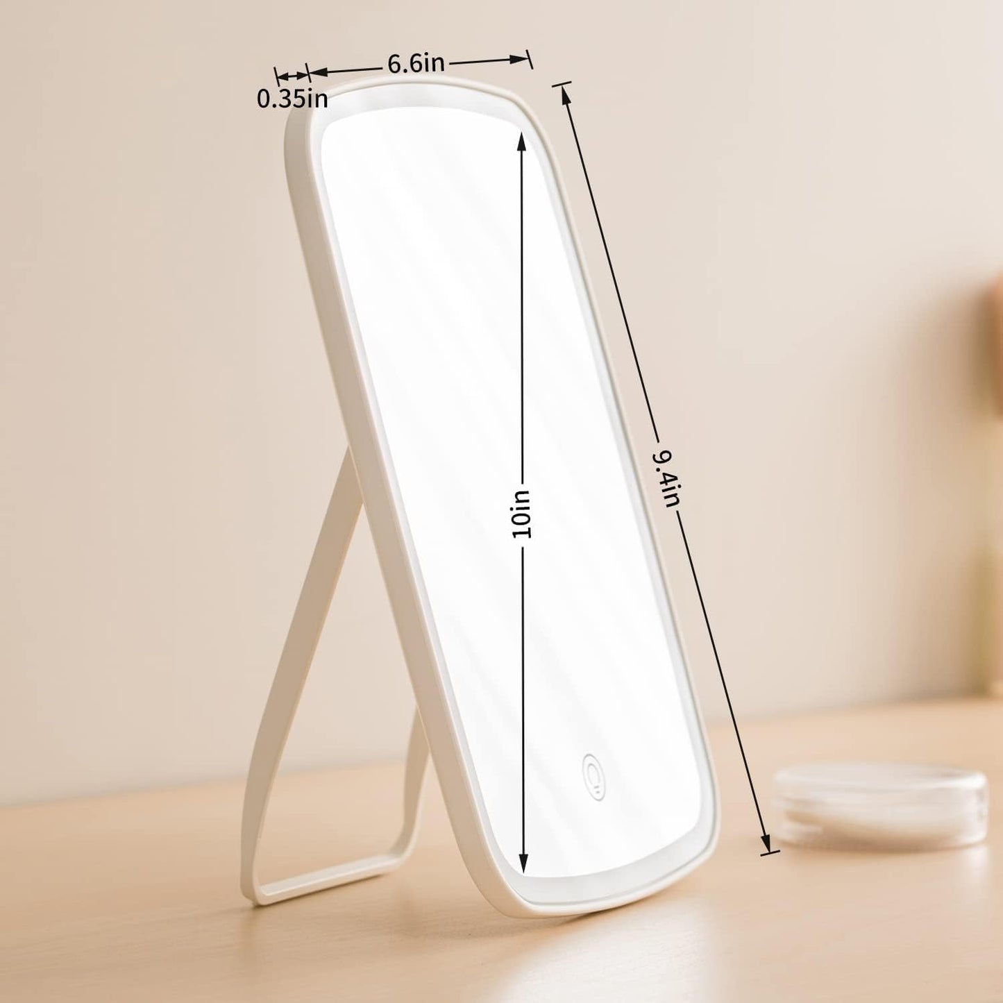 INFLUX LED Makeup Mirror with Adjustable Brightness & 3 Color Modes – Rechargeable Mirror with Lights for Perfect Makeup Application, Ideal for Home, Bathroom, Travel, and Portable Beauty Needs INFLUX