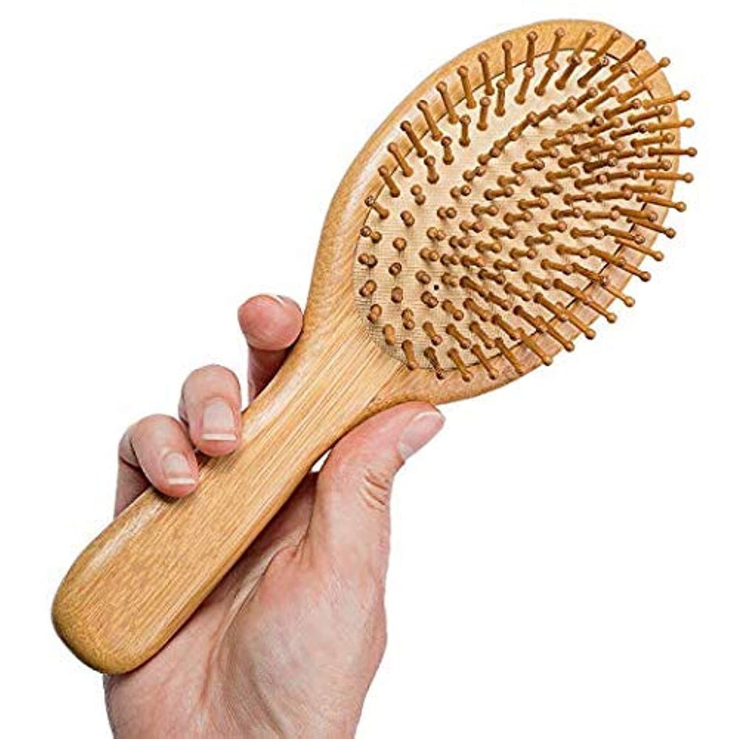 Huachi Wet Hair Brush Bamboo Detangling Brush Natural Wooden Paddle Organic Brush for Women Men Kids Scalp Massage Anti-Static, Reducing Hair Breakage Adding Shine Huachi