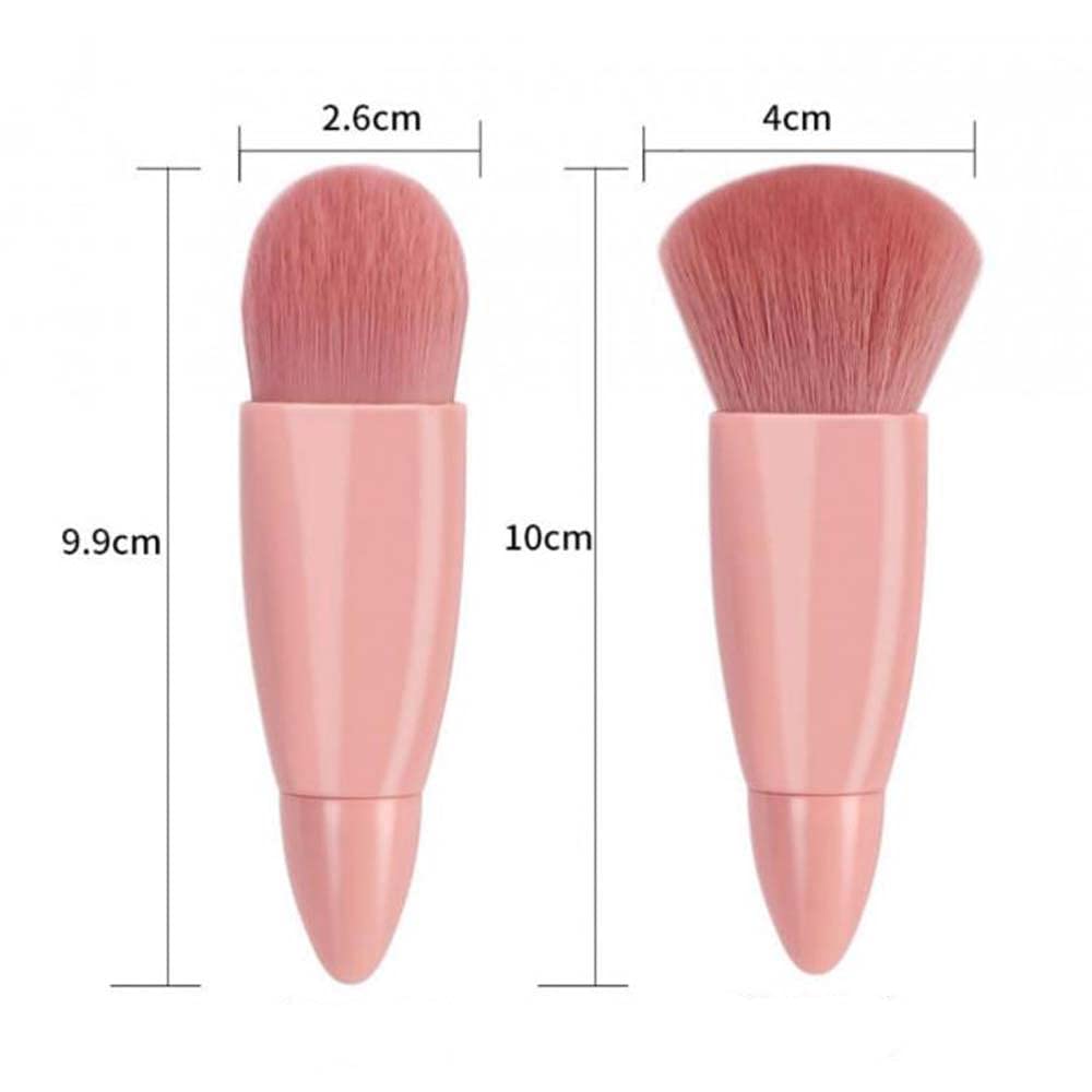 COSHINE Easy-taken Travel Makeup Brush Set, 5pcs Mini Complete Function Cosmetic Brushes Kit (5pcs with mirror) COSHINE