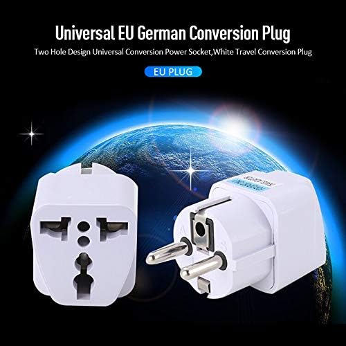 TopDeal Type E/F 2-Pin Grounded Plug Adapter (EU plug 3 Pieces) Generic