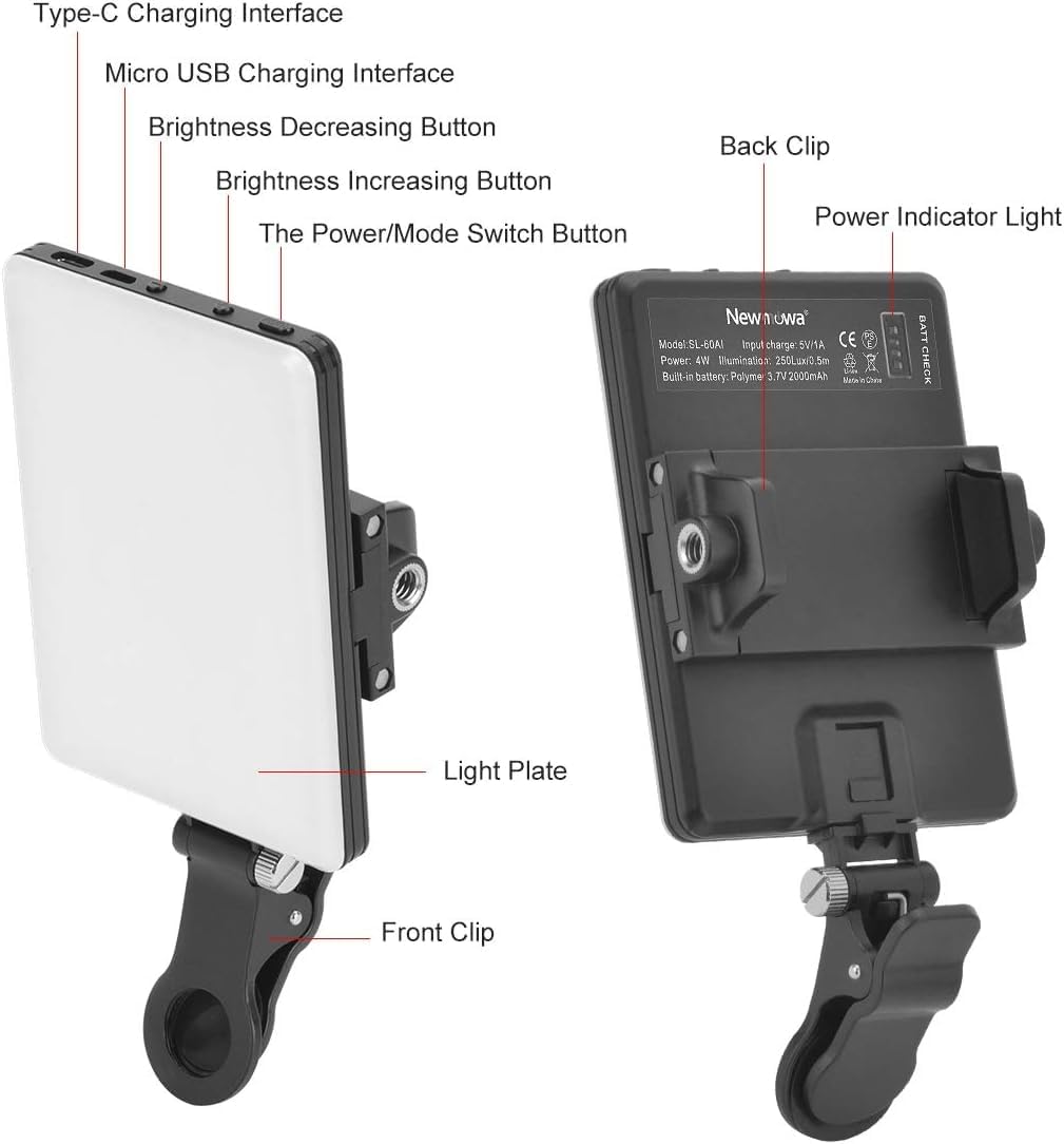 INFLUX LED Light for Photography & Video, Rechargeable Selfie Light, Lighting for Makeup, Studio, and Camera Use,Ideal for Video Shooting, Phone Light, and for Makeup, Selfie, Vlog, Video Conference Visit the INFLUX Store