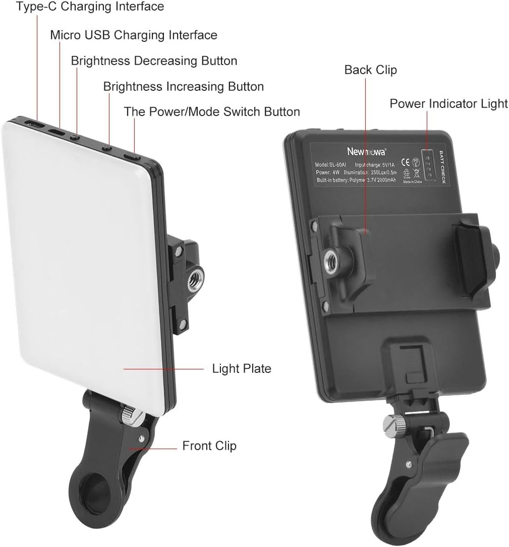 INFLUX LED Light for Photography & Video, Rechargeable Selfie Light, Lighting for Makeup, Studio, and Camera Use,Ideal for Video Shooting, Phone Light, and for Makeup, Selfie, Vlog, Video Conference Visit the INFLUX Store
