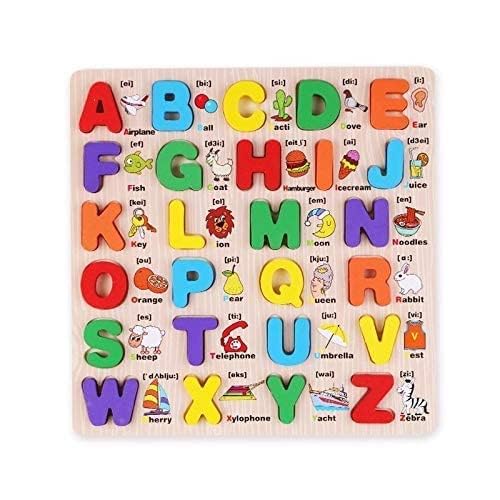 English Abc Alphabet Wooden Board Jigsaw Puzzle Letters Game Educational Toy