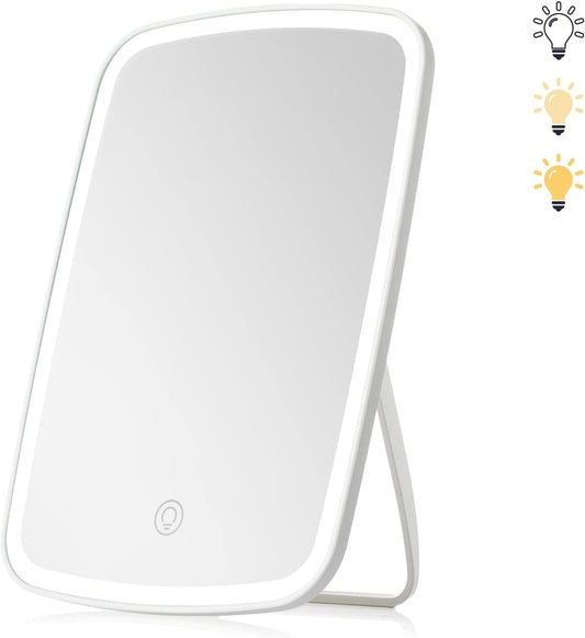 INFLUX LED Makeup Mirror with Adjustable Brightness & 3 Color Modes – Rechargeable Mirror with Lights for Perfect Makeup Application, Ideal for Home, Bathroom, Travel, and Portable Beauty Needs ‎INFLUX