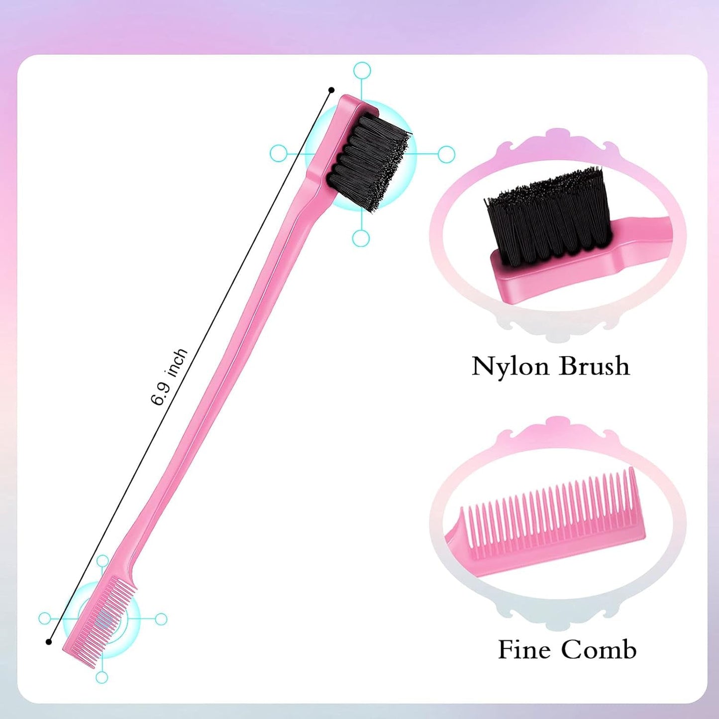 INFLUX 3 pcs slick back hair brush set for Curly Hair-Brush with Boar Bristle for Bounce and Shine, Ideal for Hair Styling, Edge Control, and Slick Back Styles Ideal comb for women and baby hair Visit the INFLUX Store
