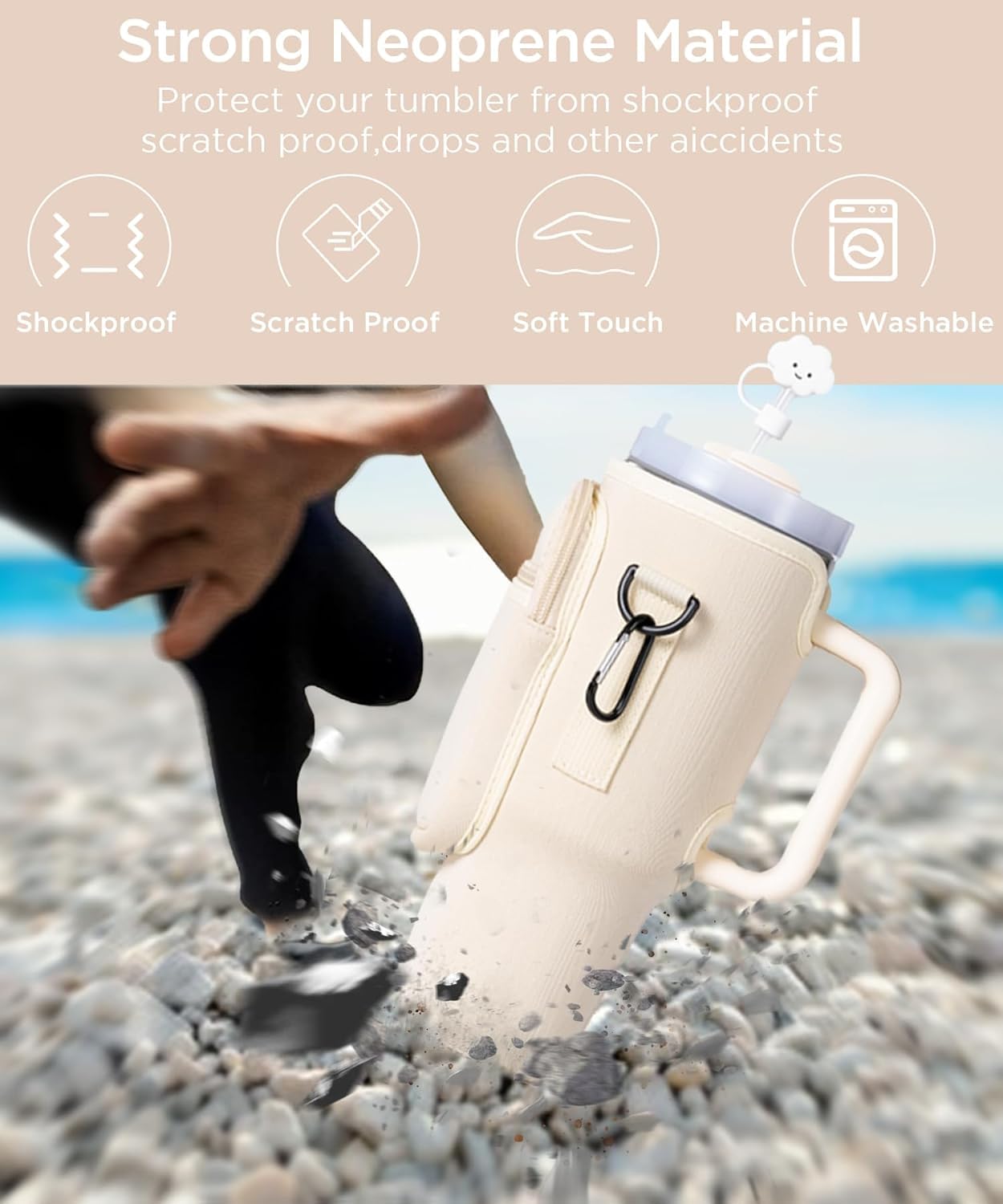 INFLUX Water Bottle Holder for Stanley 40oz - Stanley Cup Accessories Bag with Strap, Compatible with Stanley Water Bottle, Stanley Tumbler, and Stanley Cup- Water Bottle Sleeve For Outdoors