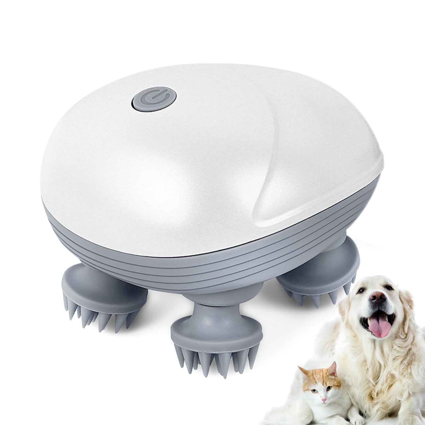 TCRAYCH Electric Head Scalp Massager, Handheld Cordless Pet Massager for Dog and Cat, Portable Waterproof Head Scratcher Massager for Hair Growth Stress Relax ‎TCRAYCH