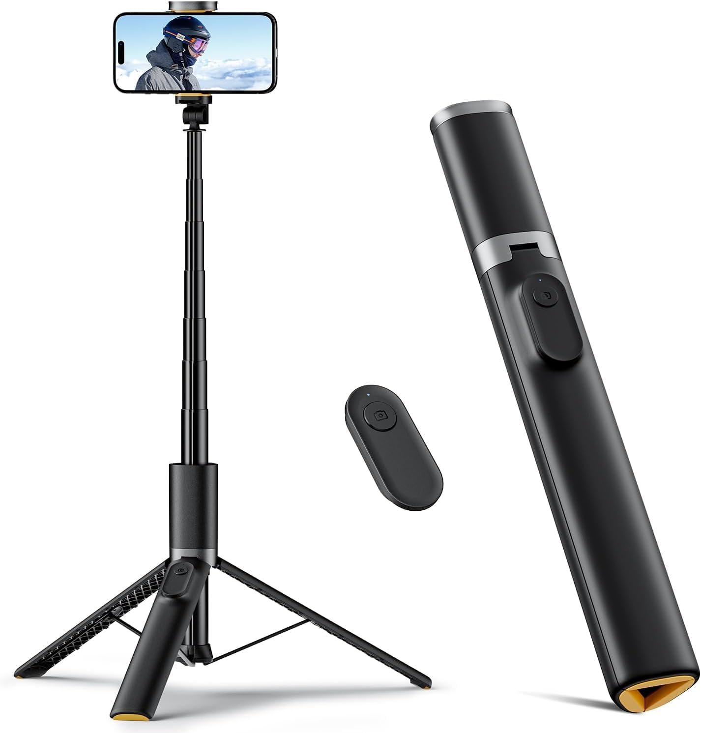 INFLUX 162cm Adjustable Mobile Stand for iPhone and Android Tripod Stand for Video Recording, Selfies, Live Streaming, with Integrated Wireless Remote, Lightweight, Extendable Phone Tripod for 4''-7'' Visit the INFLUX Store