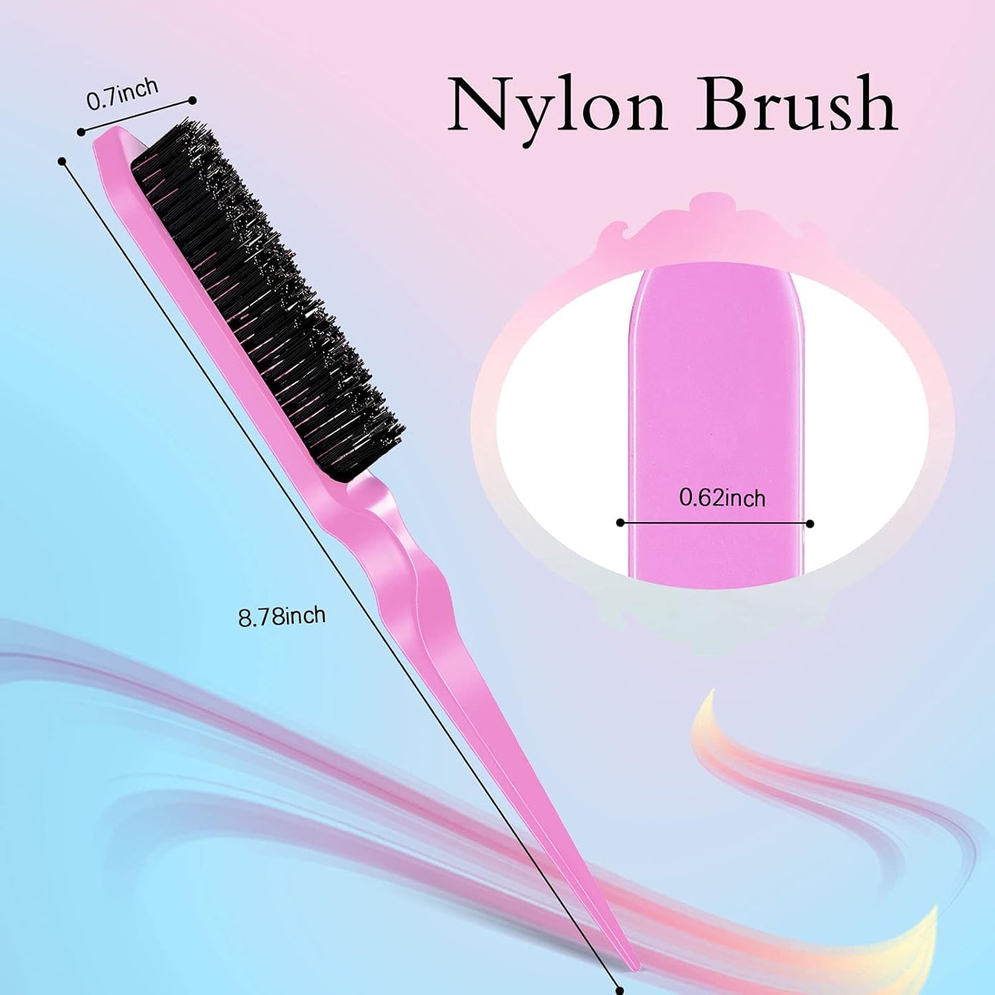 INFLUX 3 pcs slick back hair brush set for Curly Hair-Brush with Boar Bristle for Bounce and Shine, Ideal for Hair Styling, Edge Control, and Slick Back Styles Ideal comb for women and baby hair Visit the INFLUX Store