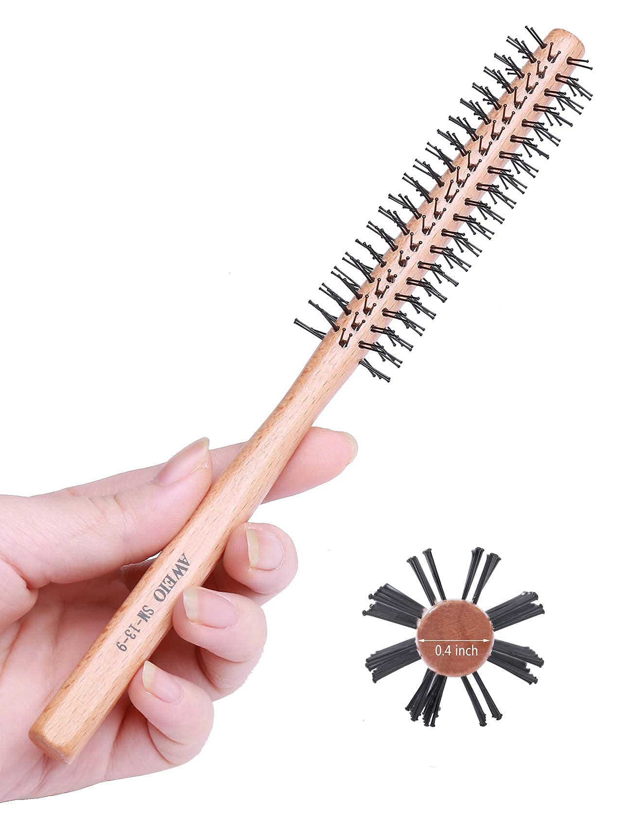 PerfeHair Small Round Barrel Brush for Short Hair, 1 Inch Mini Quiff Roller Comb for Women and Men, Best for Styling Thin Hair, Bangs, Beard Perfehair