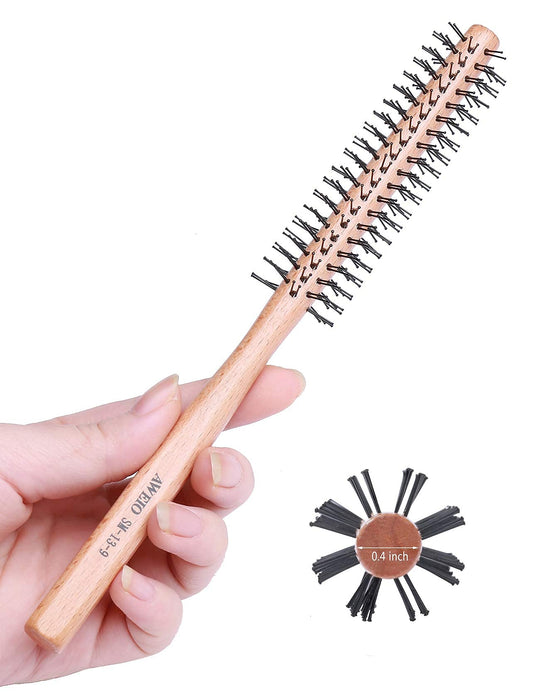 PerfeHair Small Round Barrel Brush for Short Hair, 1 Inch Mini Quiff Roller Comb for Women and Men, Best for Styling Thin Hair, Bangs, Beard Perfehair