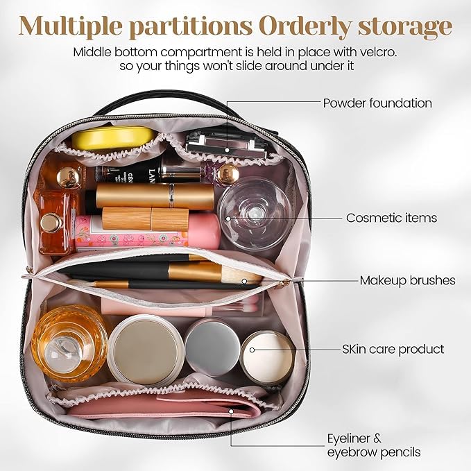 INFLUX Black Makeup Organizer Bag for Women – Travel Bag and Luggage Bag for Toiletries, Skincare, and Cosmetics –Perfect Storage Organizer and Travel Essential Gift Visit the INFLUX Store