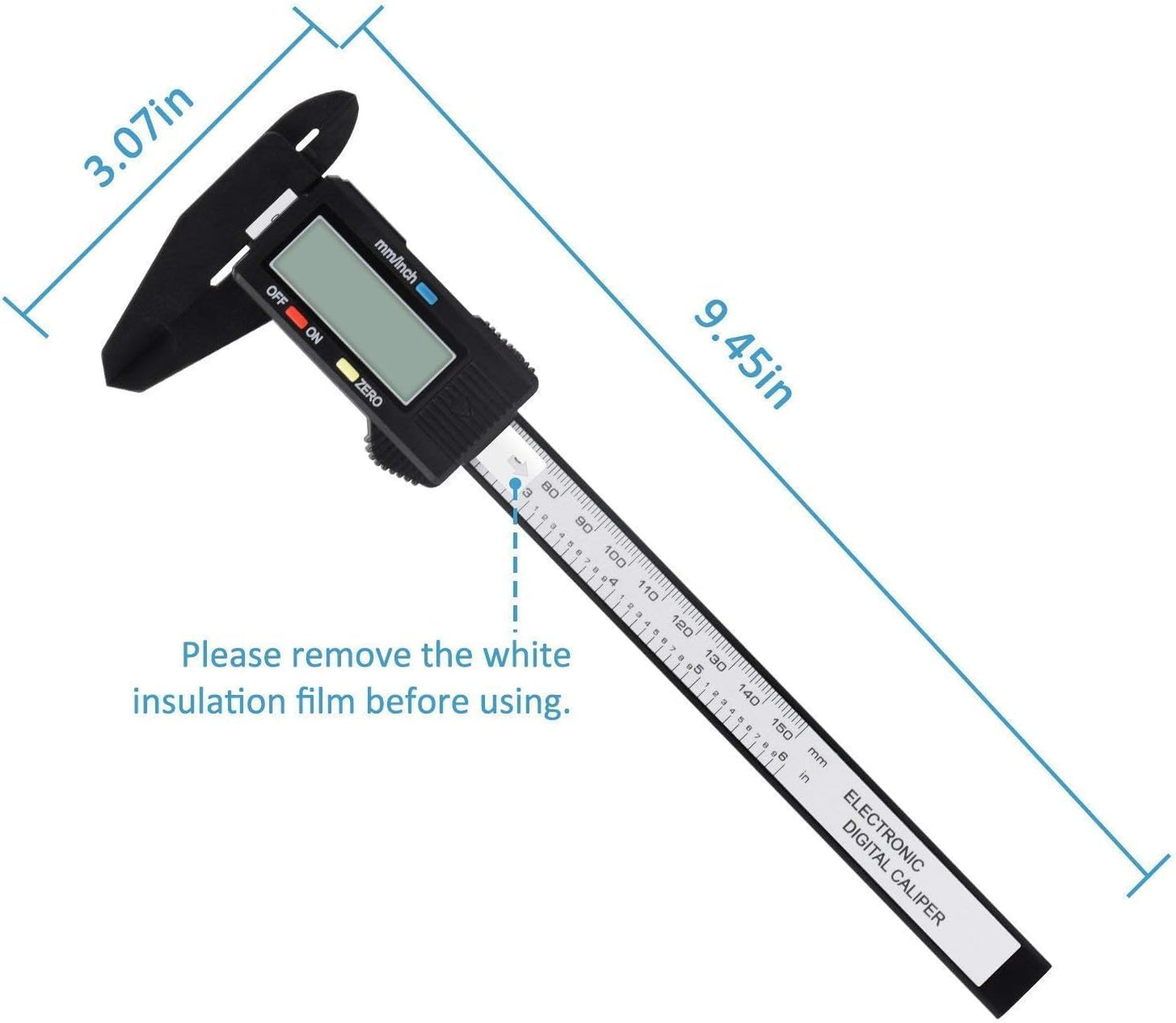 INFLUX Digital Vernier Caliper 150mm with LCD Screen–Precise Measuring Tool, Stainless Steel Electronic Caliper, Ideal for Home Improvement, Jewelry, and DIY Projects Inch and Millimeter Conversion