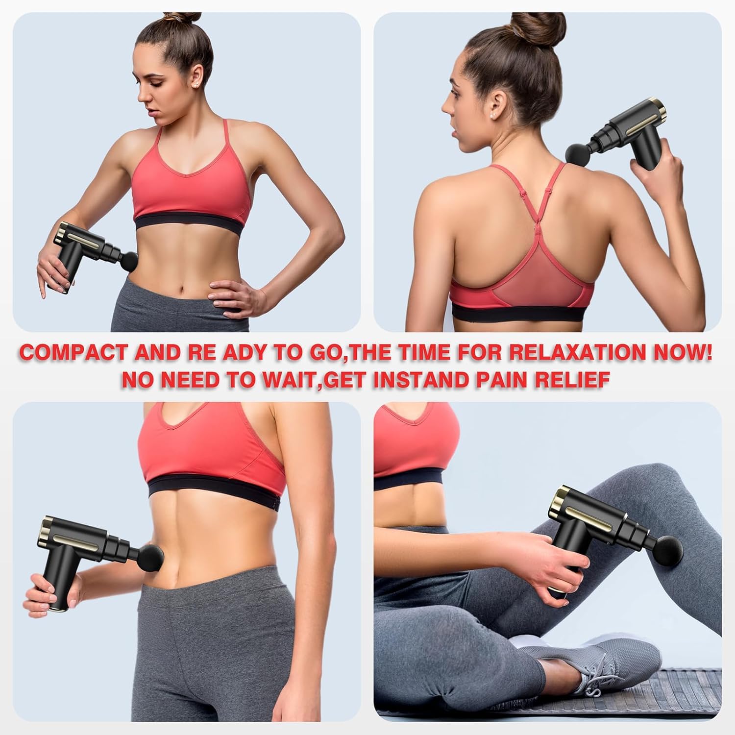 INFLUX Deep Tissue Massage Gun for Muscle Recovery-Massager Gun with Multiple Heads, Powerful Scalp Massager, Neck & Back Massager, Foot Massager, Leg Massager, Body Massager, Ideal for Post-Workout ‎INFLUX