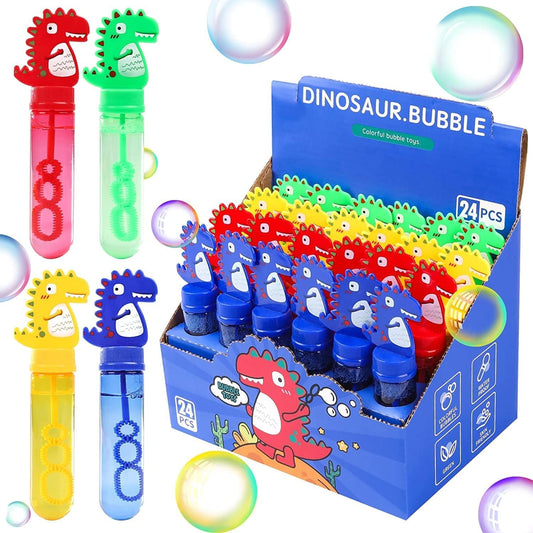 24-Pack Dinosaur Bubble Toys – Fun Party Favors for Kids, Christmas and Birthday Gifts, Outdoor Sports Toys with Bubble Liquid – Perfect Return Gifts, Giveaways, and Kids Activities for Parties