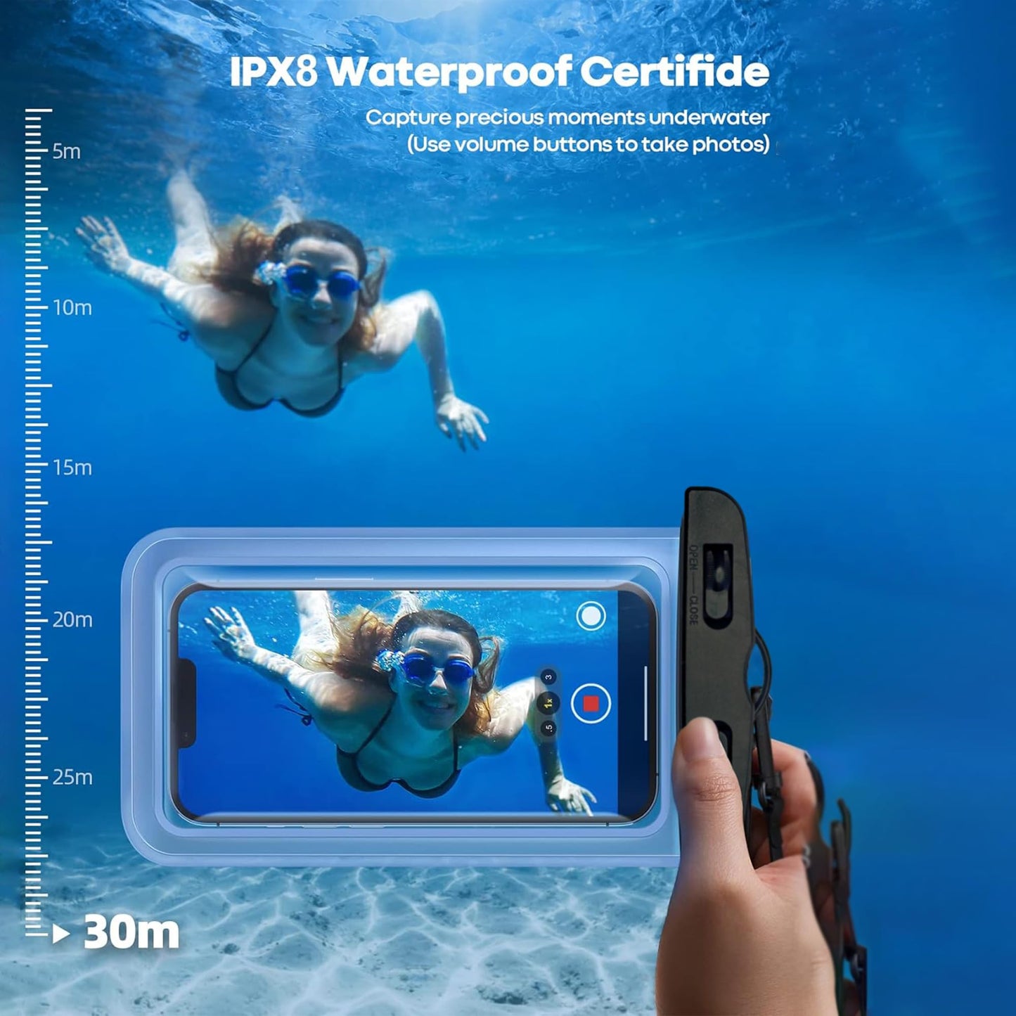 (PACK OF 2) INFLUX Floating Waterproof Phone Pouch up to 7.0" Compatible with iPhone 16/15/14/13 Series, S23 S24 ultra for Swimming Travel Beach Essential