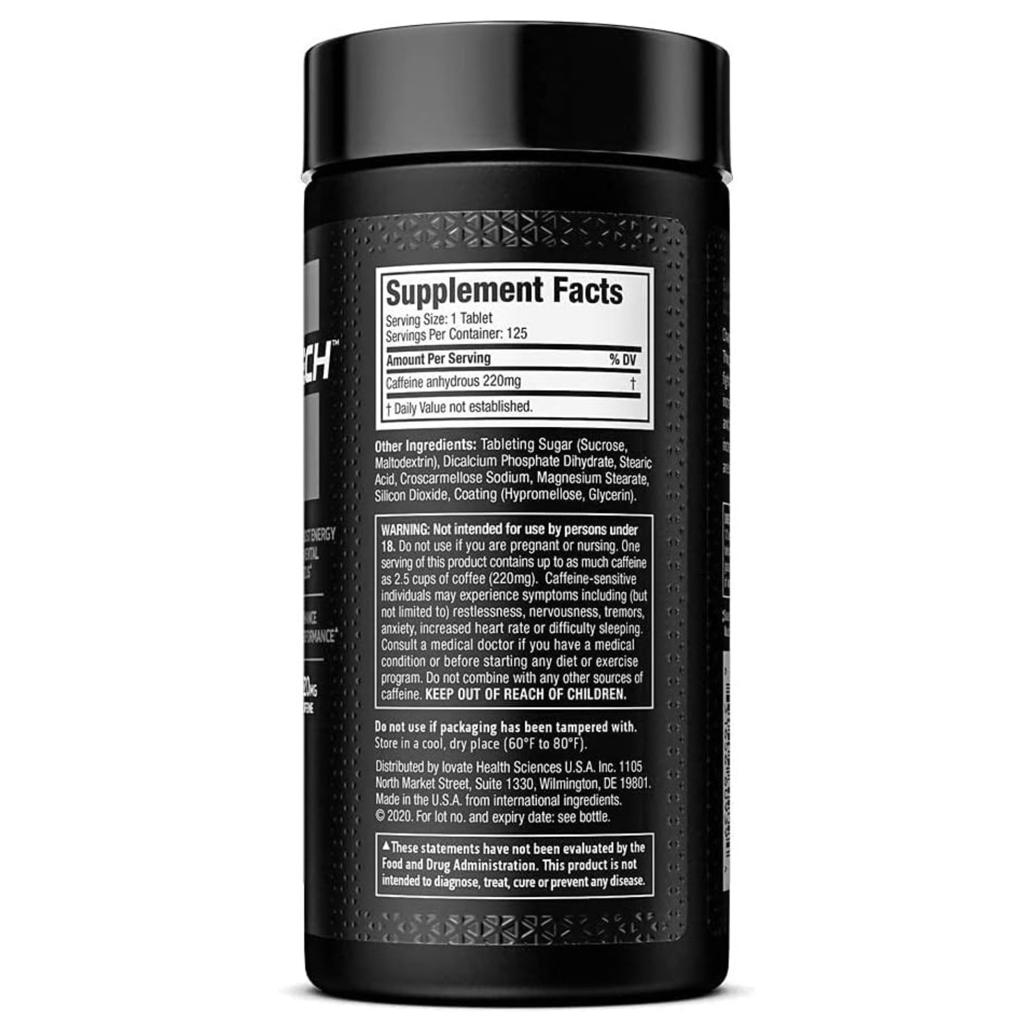 MuscleTech 100% Caffeine Boost: Ultra-Pure Energy Pills for Maximum Vitality - 125 Tablets