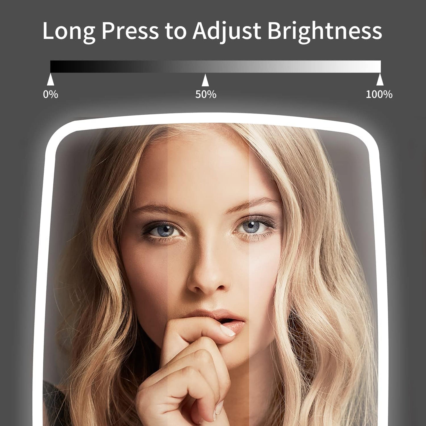 INFLUX LED Makeup Mirror with Adjustable Brightness & 3 Color Modes – Rechargeable Mirror with Lights for Perfect Makeup Application, Ideal for Home, Bathroom, Travel, and Portable Beauty Needs ‎INFLUX