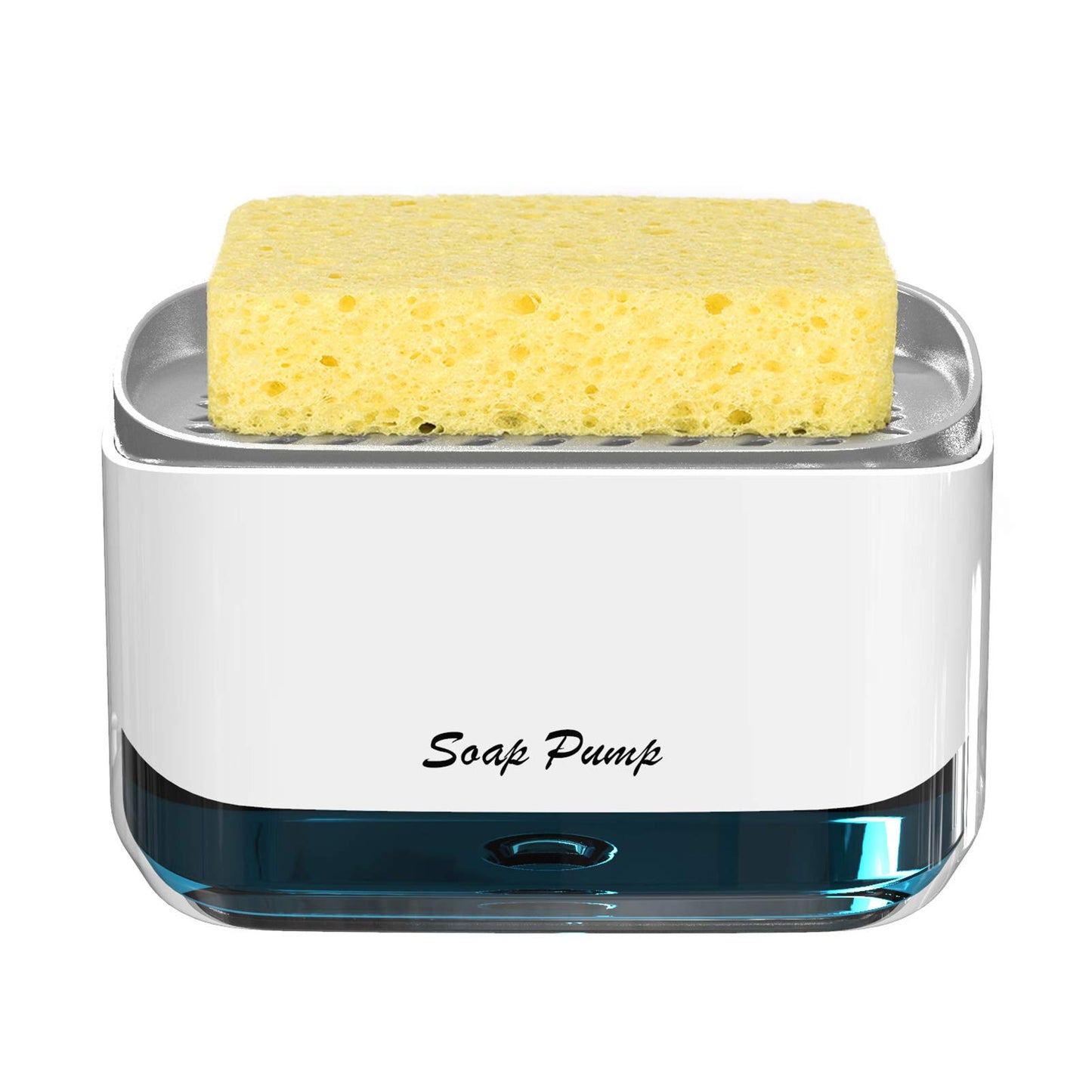 Bestseek Kitchen Dish Soap Dispenser with Sponge Holder, Newest 2-in-1 Countertop Soap Pump Dispenser, for Kitchen Sink Dishwashing Soap Dispenser - 12.5 Ounces