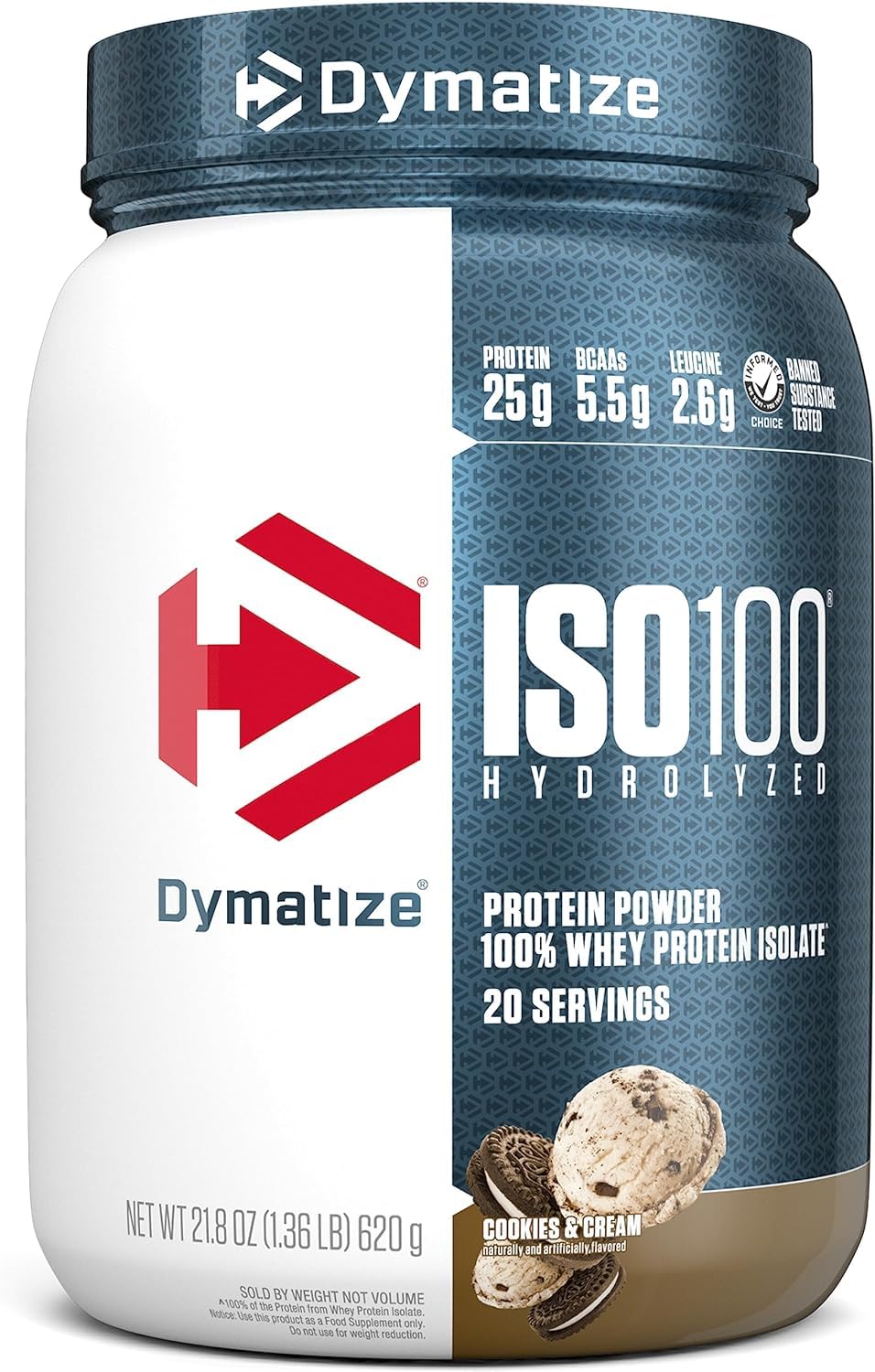 Dymatize ISO 100 20 Serving Cookies And Cream 620 Gm