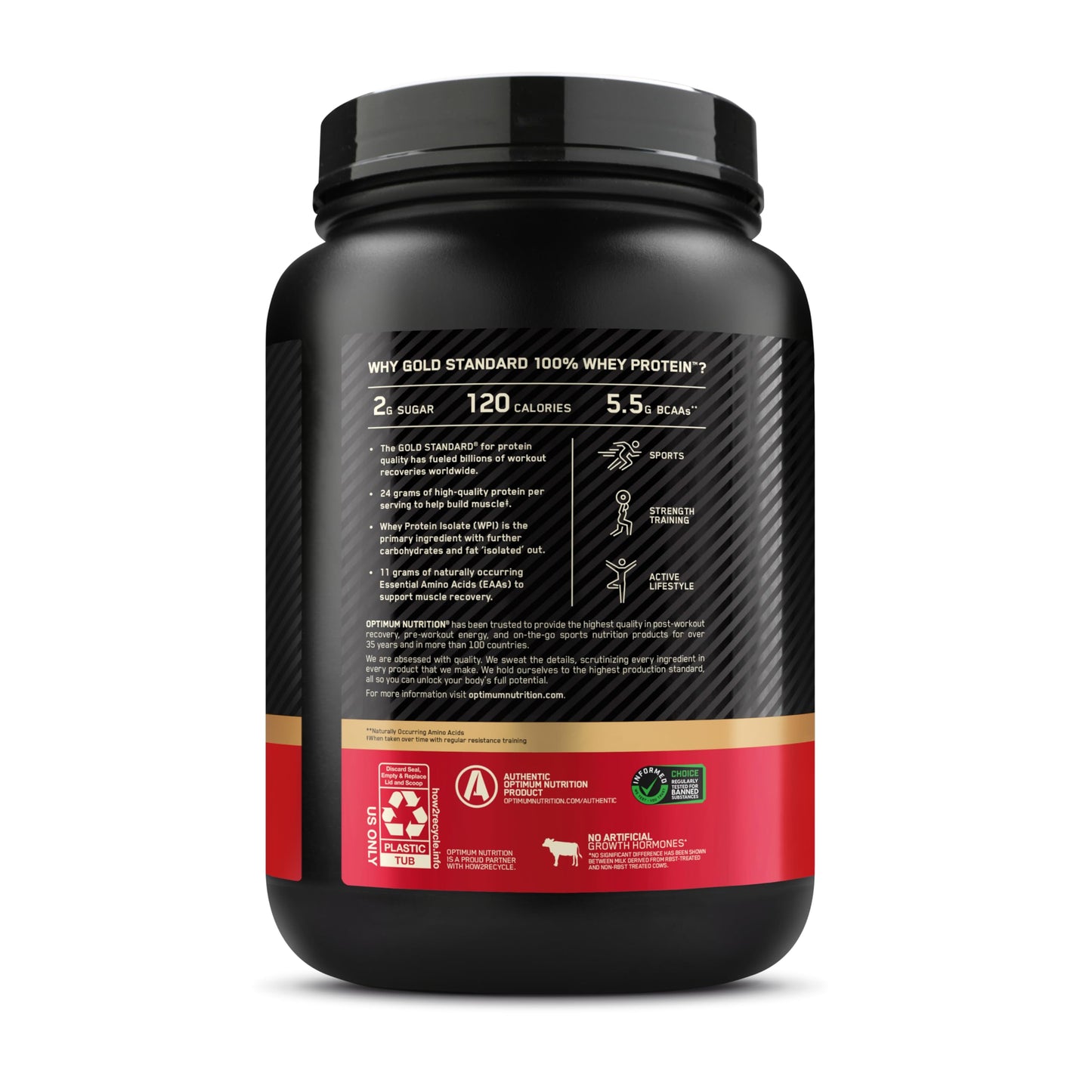 Optimum Nutrition (ON) Gold Standard 100% Whey Protein Powder Primary Source Isolate, 24 Grams of Protein for Muscle Support and Recovery - Extreme Milk Chocolate, 2 Lbs, 28 Servings (907 Grams)