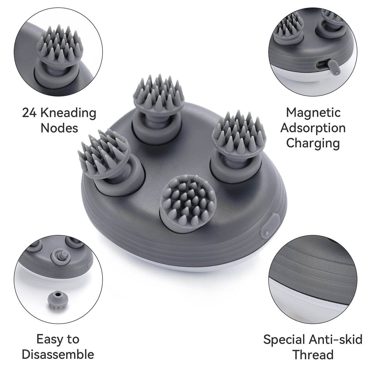 TCRAYCH Electric Head Scalp Massager, Handheld Cordless Pet Massager for Dog and Cat, Portable Waterproof Head Scratcher Massager for Hair Growth Stress Relax ‎TCRAYCH