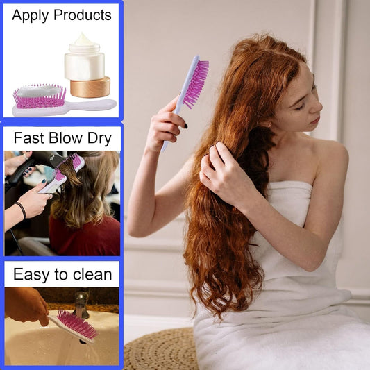 INFLUX Hollow Vent Paddle Brush -Anti-Static Detangling Brush for Curly & Wet Hair, Perfect Blow-Dry Styling Tool Curly Hair Brush, Scalp Massager, Detangling Tool for Men & Women Visit the INFLUX Store