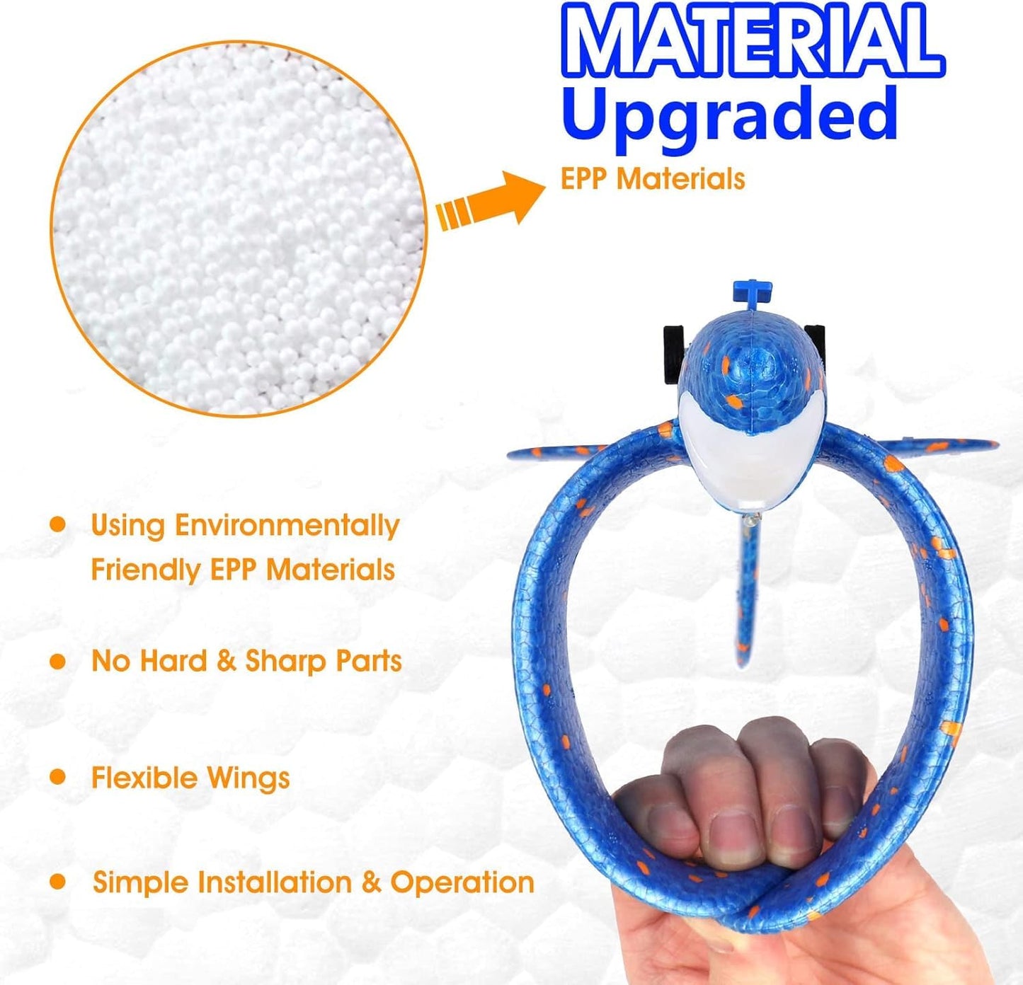 INFLUX Airplane Launcher Gun for Kids - (Pack of 2) Foam Glider Plane with Launcher Set, Includes Two Catapult Planes for Boys and Girls, Perfect for Kids 4-5 Years Old