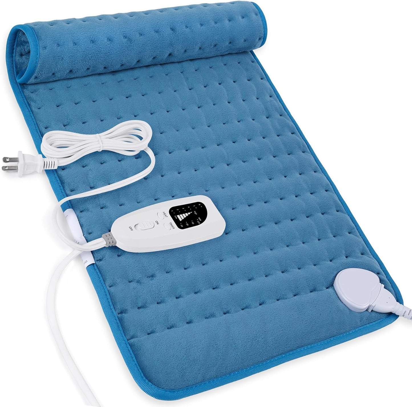 INFLUX 12" x 24" Electric Heating Pad with Automatic Switch-Off and 6 Temperature Levels Pain Relief, Neck, and Back Pain–Perfect for Period Cramps and Relaxation Machine Washable- Heated blanket ‎INFLUX
