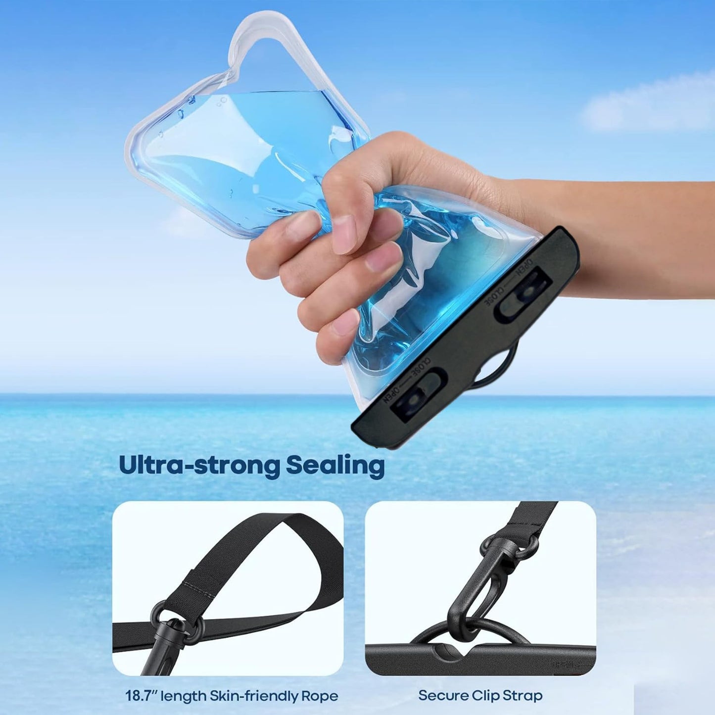 (PACK OF 2) INFLUX Floating Waterproof Phone Pouch up to 7.0" Compatible with iPhone 16/15/14/13 Series, S23 S24 ultra for Swimming Travel Beach Essential