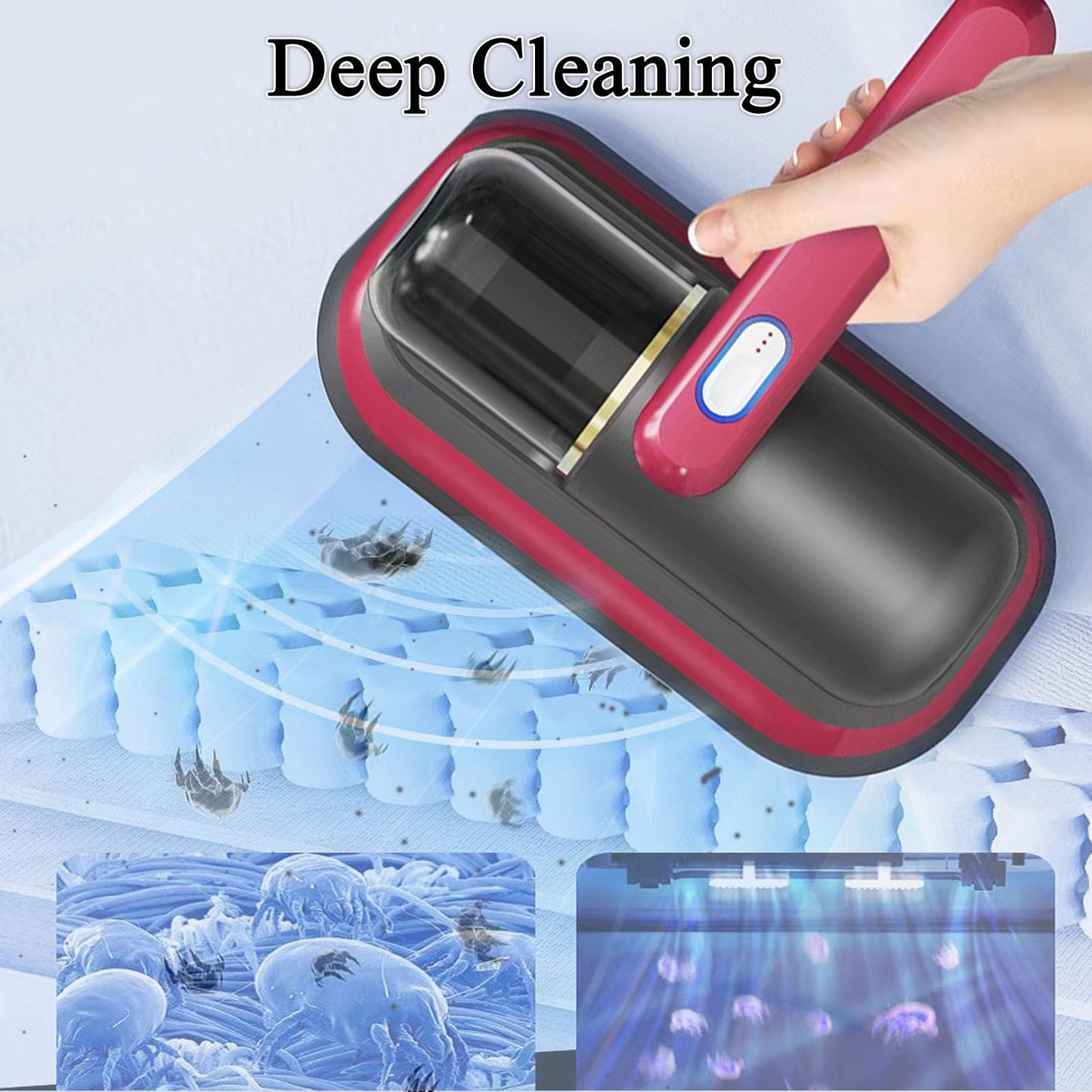 AWH B IOTSES Bed Vacuum Cleaner Upgraded Cordless UV Vacuum Cleaner, Handheld deep Mattress Vacuum Cleaner, Effectively Cleans Bedding, Sofas, Carpets and Other Fabric Surfaces ‎AWH