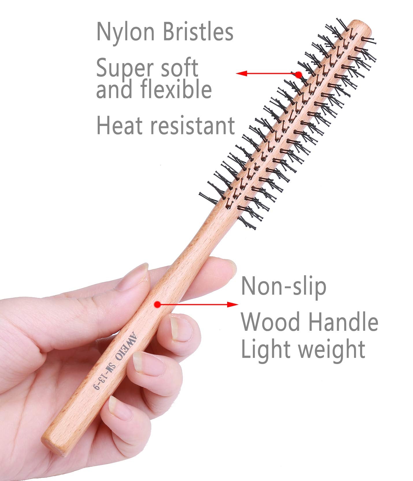 PerfeHair Small Round Barrel Brush for Short Hair, 1 Inch Mini Quiff Roller Comb for Women and Men, Best for Styling Thin Hair, Bangs, Beard Perfehair