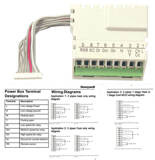 Honeywell Home T6861H2WG fancoil On/Off thermostat, with remote sensor and remote setback inputs