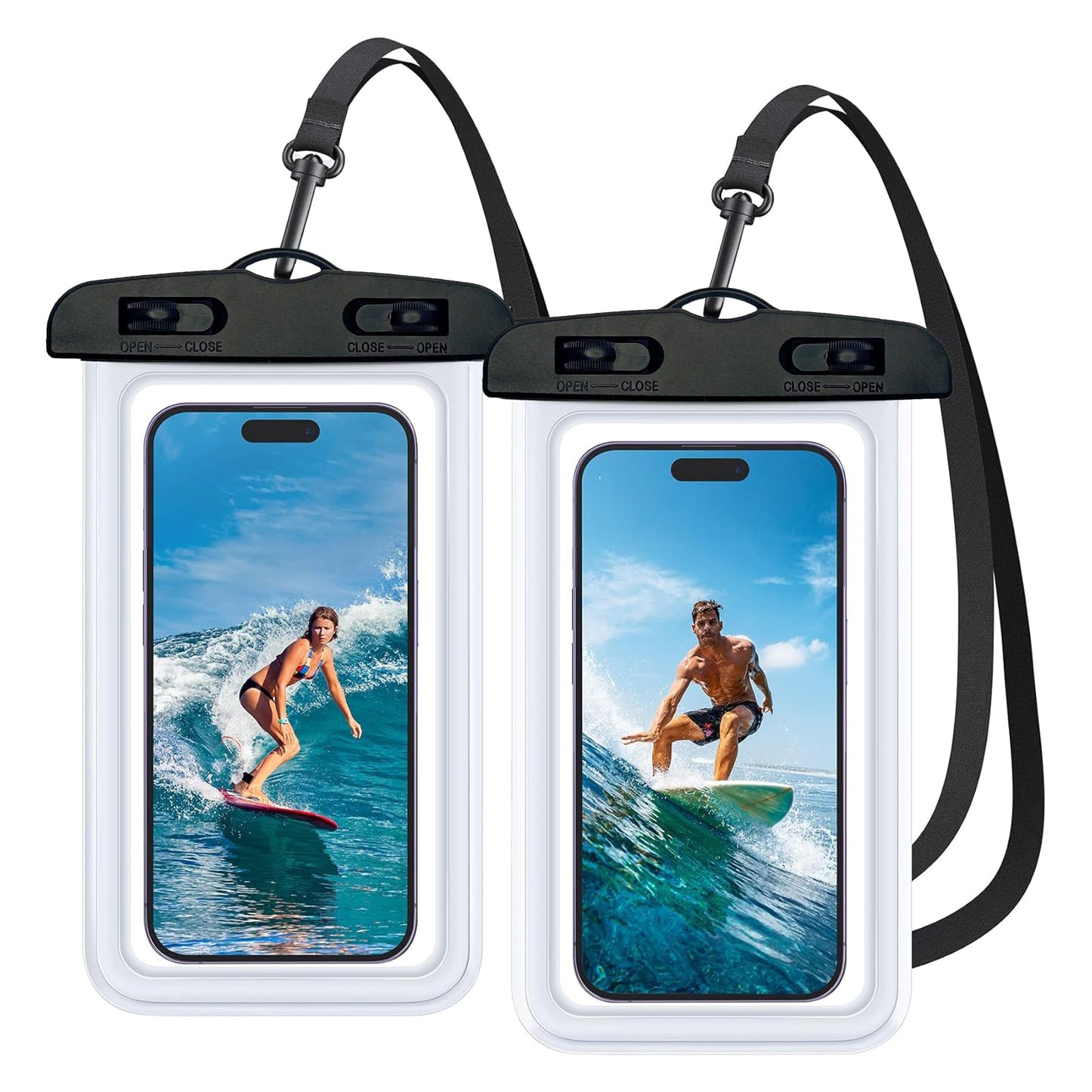 (PACK OF 2) INFLUX Floating Waterproof Phone Pouch up to 7.0" Compatible with iPhone 16/15/14/13 Series, S23 S24 ultra for Swimming Travel Beach Essential