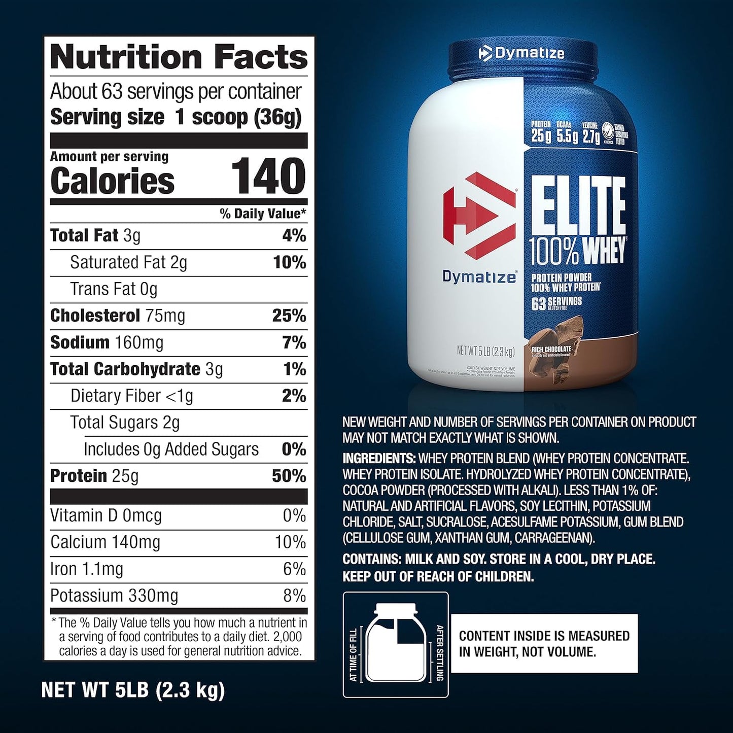 Dymatize Elite Whey Rich Chocolate, 5 lb