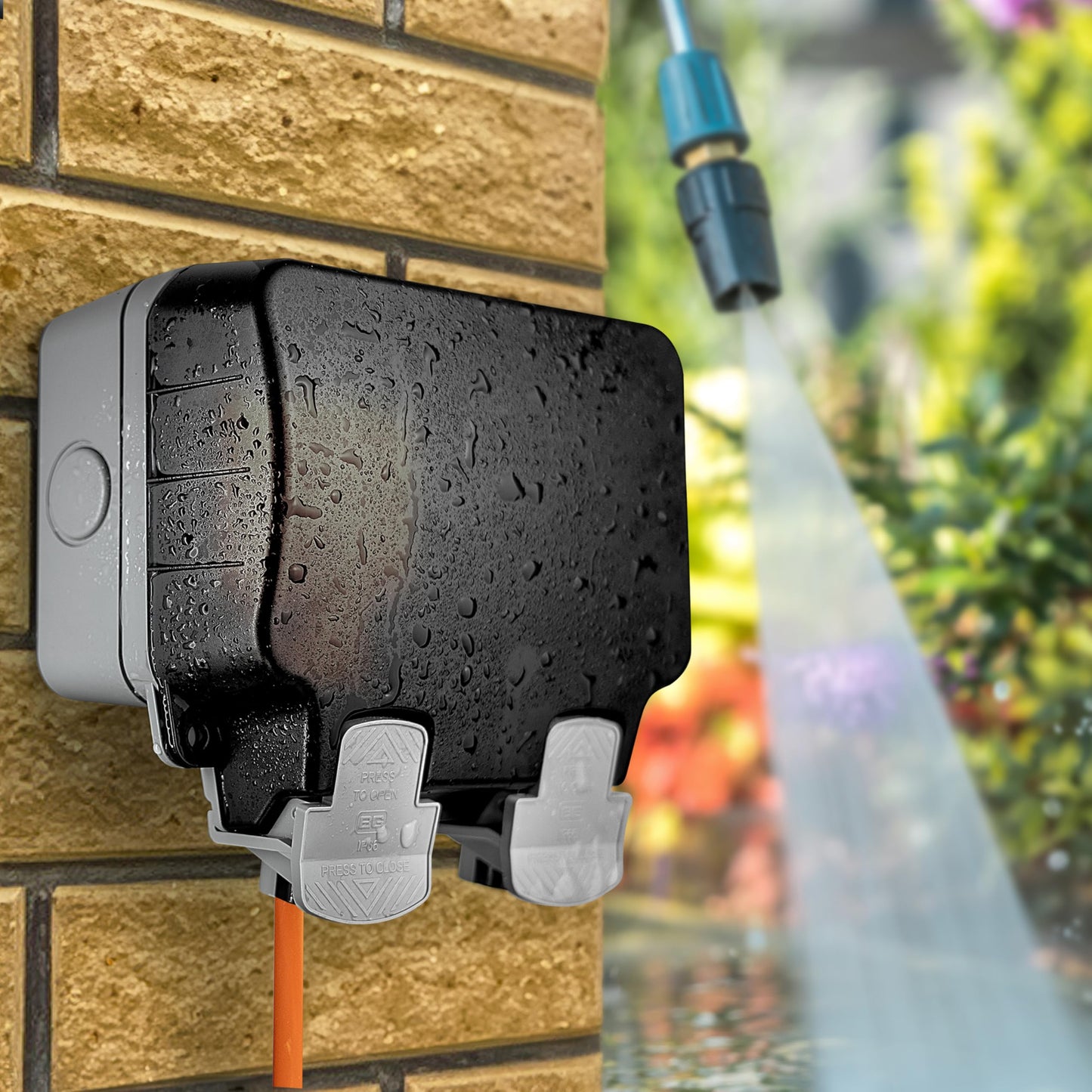 BG Electrical WP22-01 Double IP66 Weatherproof Outdoor Switched Power Socket, 13A, Grey