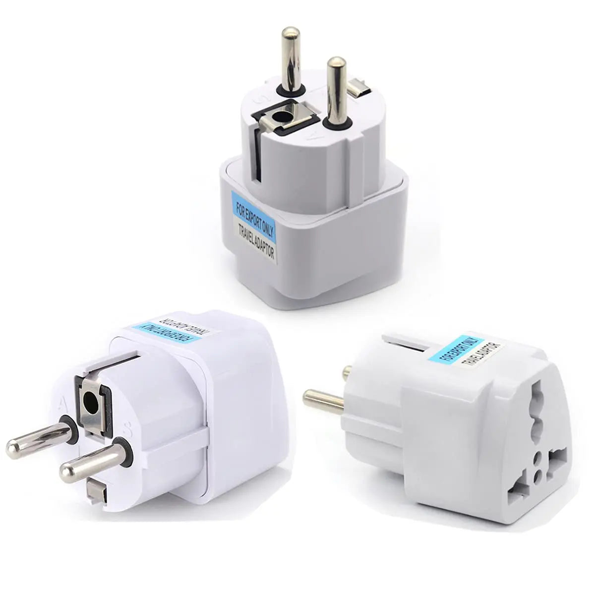TopDeal Type E/F 2-Pin Grounded Plug Adapter (EU plug 3 Pieces) Generic