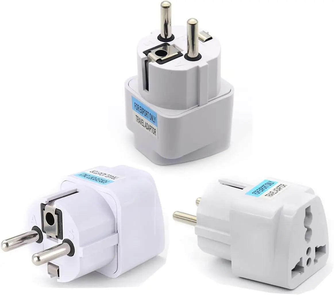 TopDeal Type E/F 2-Pin Grounded Plug Adapter (EU plug 3 Pieces) Generic