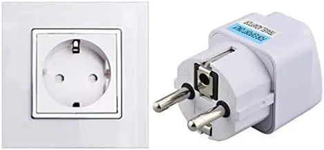 TopDeal Type E/F 2-Pin Grounded Plug Adapter (EU plug 3 Pieces) Generic